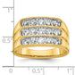 IBGoodman Men's Polished and Grooved 3-Row 1.65 Carat AA Quality Diamond Ring - WBC