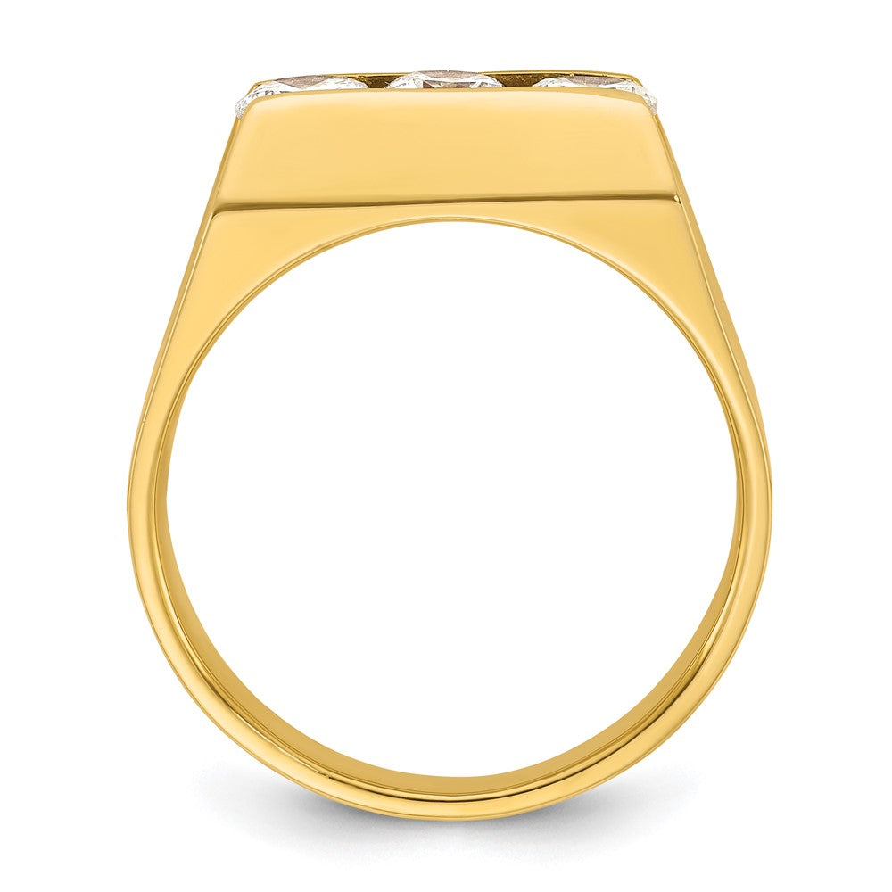 IBGoodman Men's Polished 3-Stone 1 Carat AA Quality Diamond Ring - WBC