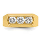 IBGoodman Men's Polished 3-Stone 1 Carat AA Quality Diamond Ring - WBC