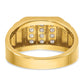 IBGoodman with Rhodium Men's Polished Satin and Grooved 3-Row 1/3 Carat AA Quality Diamond Ring - WBC