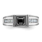 IB Goodman with Black Rhodium Satin 7/8 carat Black and Diamond Complete Mens Ring - WBC