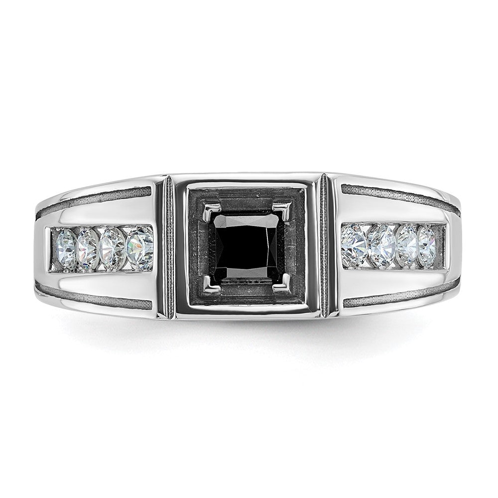 IB Goodman with Black Rhodium Satin 7/8 carat Black and Diamond Complete Mens Ring - WBC