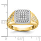 IBGoodman with Rhodium Men's Polished Satin and Grooved 1/3 Carat AA Quality Diamond Square Cluster Ring - WBC