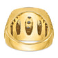 IB Goodman Two-tone Mens Polished Satin and Ribbed 2 Carat AA Diamond Round Cluster Halo Ring - WBC