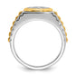 IBGoodman Two-tone Men's Polished Satin and Ribbed 1/2 Carat AA Quality Diamond Round Cluster Ring - WBC