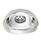 IBGoodman Two-tone Men's Polished Satin and Ribbed 1/2 Carat AA Quality Diamond Round Cluster Ring - WBC