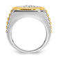IBGoodman Two-tone Men's Polished Satin and Ribbed 2 1/8 Carat AA Quality Diamond Round Cluster Ring - WBC