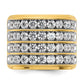 IBGoodman with Rhodium Men's Polished 4-Row 3 5/8 Carat AA Quality Diamond Ring - WBC