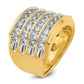 IBGoodman with Rhodium Men's Polished 4-Row 3 5/8 Carat AA Quality Diamond Ring - WBC