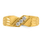 IBGoodman Men's Polished and Grooved 3-Stone 1/5 Carat AA Quality Diamond Ring - WBC