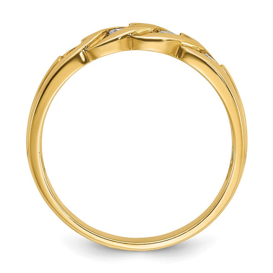 IB Goodman Mens Link Design 1/4 carat Diamond Complete Ring - WBC