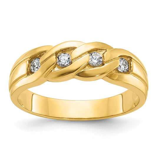 IB Goodman Mens Link Design 1/4 carat Diamond Complete Ring - WBC