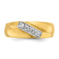 IB Goodman with Rhodium Mens Polished Curved 4-Stone 1/5 Carat AA Quality Diamond Ring - WBC