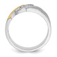 IBGoodman Two-tone Men's Polished Satin and Grooved 4-Stone 1/4 Carat AA Quality Diamond Ring - WBC