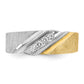 IBGoodman Two-tone Men's Polished Satin and Grooved 4-Stone 1/4 Carat AA Quality Diamond Ring - WBC