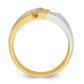 IBGoodman Two-tone Men's Polished and Grooved 3-Stone 1/6 Carat AA Quality Diamond Ring - WBC