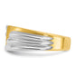 IBGoodman Two-tone Men's Polished and Grooved 3-Stone 1/6 Carat AA Quality Diamond Ring - WBC