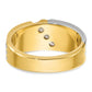 IBGoodman Two-tone Men's Polished and Grooved 3-Stone 1/6 Carat AA Quality Diamond Ring - WBC