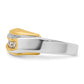 IB Goodman Two-tone Mens Polished and Grooved Curved 7-Stone 1/2 Carat AA Diamond Ring - WBC