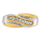 IB Goodman Two-tone Mens Polished and Grooved Curved 7-Stone 1/2 Carat AA Diamond Ring - WBC