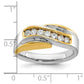 IB Goodman Two-tone Mens Polished and Grooved Curved 7-Stone 1/2 Carat AA Diamond Ring - WBC