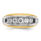 IBGoodman Two-tone Men's Polished and Grooved 5-Stone 1 Carat AA Quality Diamond Ring - WBC