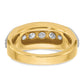 IBGoodman Two-tone Men's Polished and Grooved 5-Stone 1 Carat AA Quality Diamond Ring - WBC