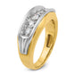 IBGoodman Two-tone Men's Polished and Grooved 5-Stone 1 Carat AA Quality Diamond Ring - WBC
