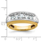 IBGoodman Two-tone Men's Polished and Grooved 5-Stone 1 Carat AA Quality Diamond Ring - WBC