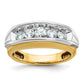 IBGoodman Two-tone Men's Polished and Grooved 5-Stone 1 Carat AA Quality Diamond Ring - WBC