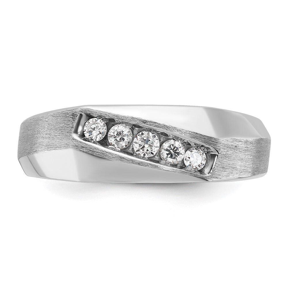 IBGoodman Men's Polished and Satin 5-Stone 1/4 Carat AA Quality Diamond Ring - WBC