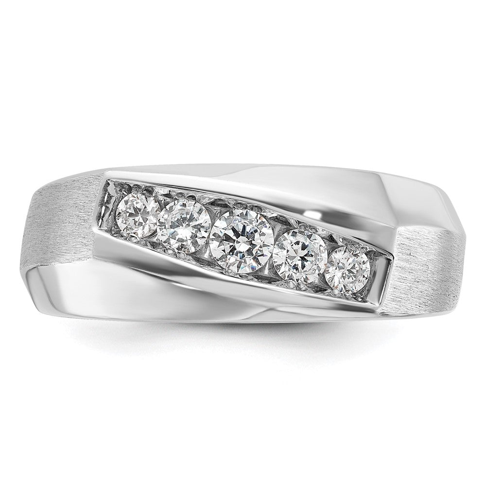 IBGoodman Men's Polished and Satin 5-Stone 1/2 Carat AA Quality Diamond Ring - WBC