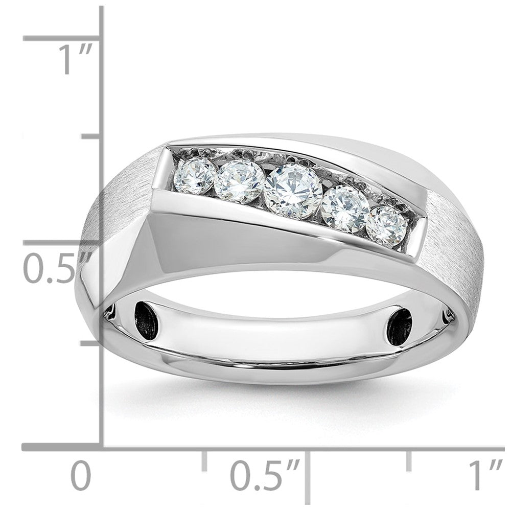 IBGoodman Men's Polished and Satin 5-Stone 1/2 Carat AA Quality Diamond Ring - WBC