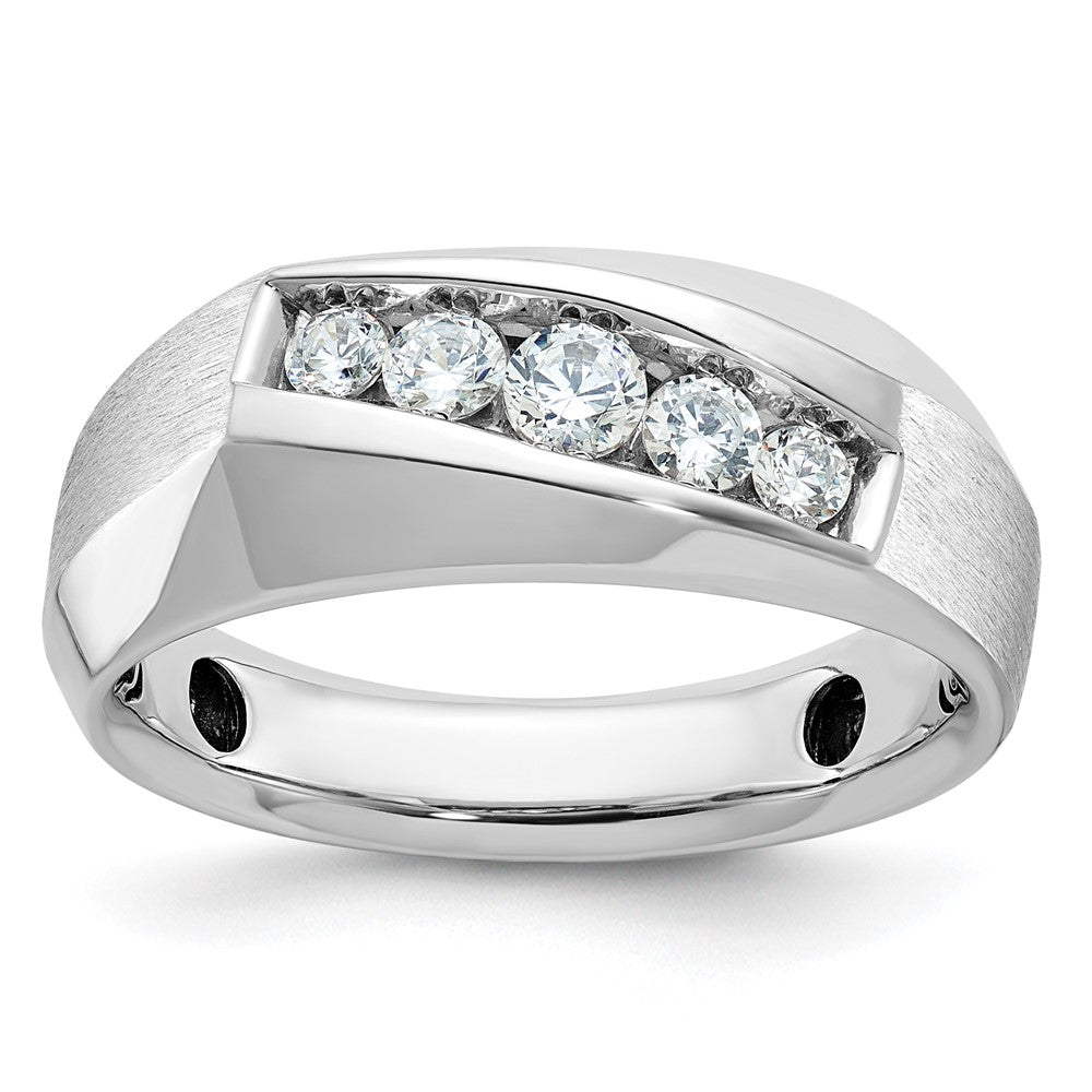 IBGoodman Men's Polished and Satin 5-Stone 1/2 Carat AA Quality Diamond Ring - WBC