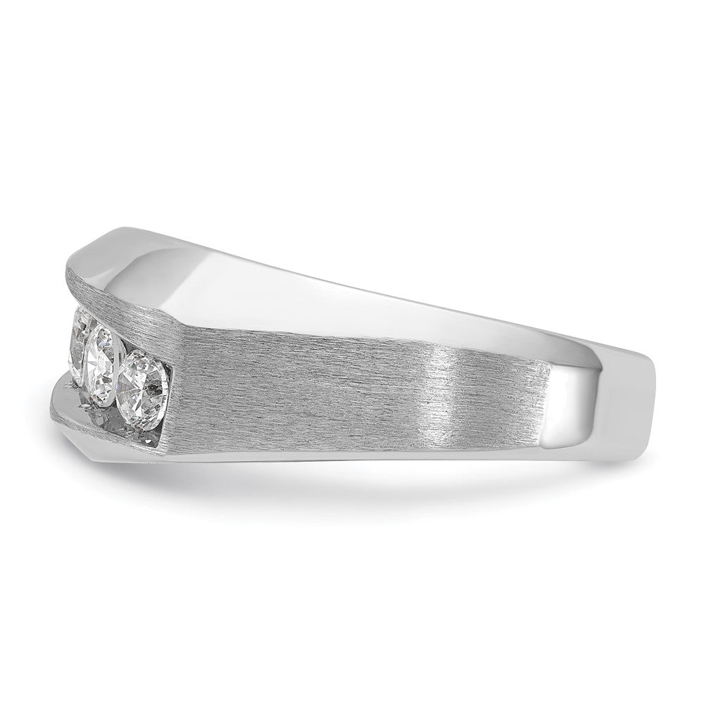IBGoodman Men's Polished and Satin 5-Stone 1 Carat AA Quality Diamond Ring - WBC
