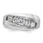 IBGoodman Men's Polished and Satin 5-Stone 1 Carat AA Quality Diamond Ring - WBC
