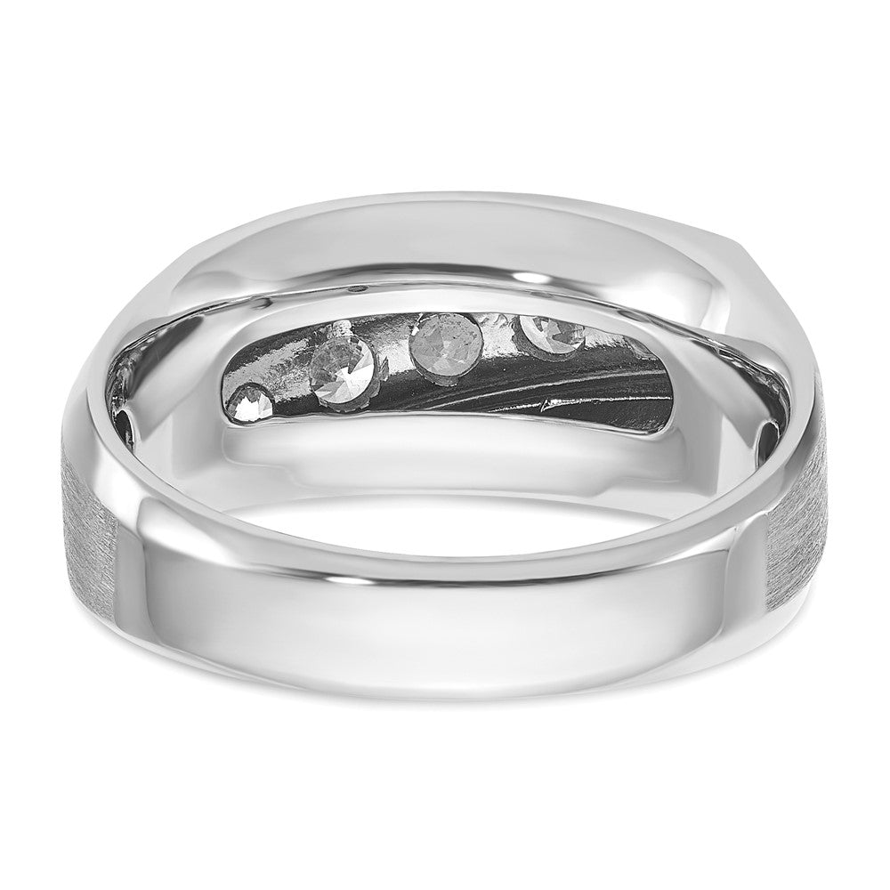 IBGoodman Men's Polished and Satin 5-Stone 1 Carat AA Quality Diamond Ring - WBC