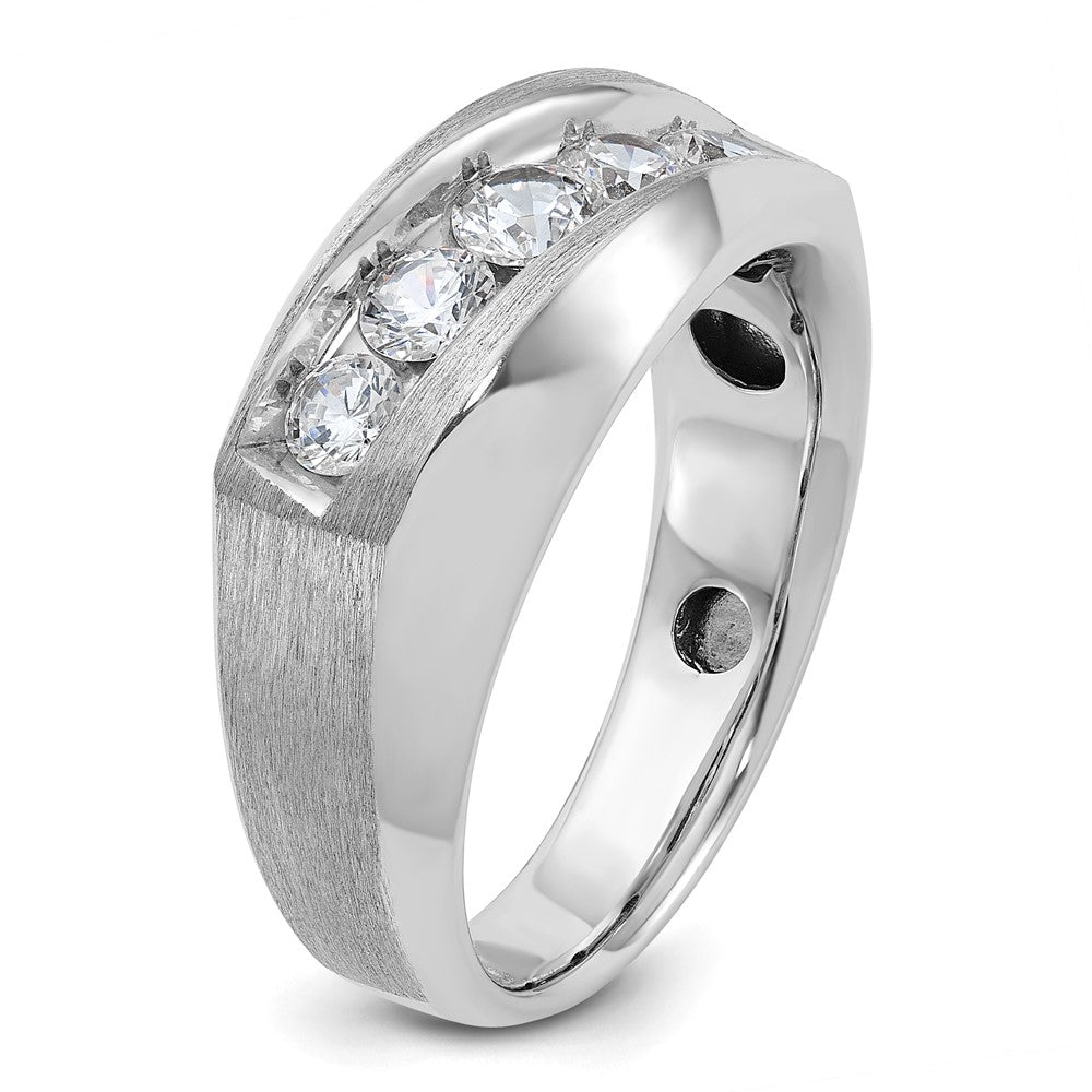 IBGoodman Men's Polished and Satin 5-Stone 1 Carat AA Quality Diamond Ring - WBC