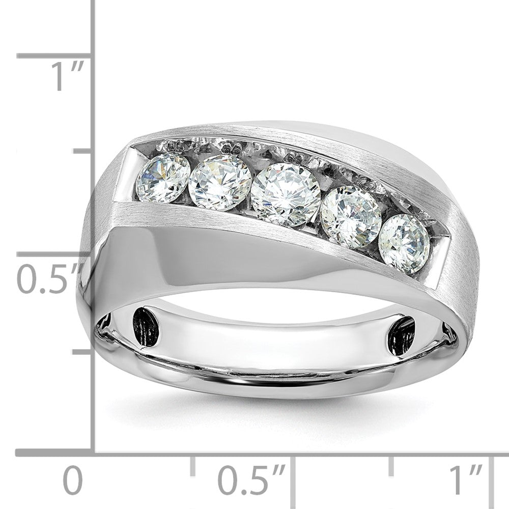 IBGoodman Men's Polished and Satin 5-Stone 1 Carat AA Quality Diamond Ring - WBC