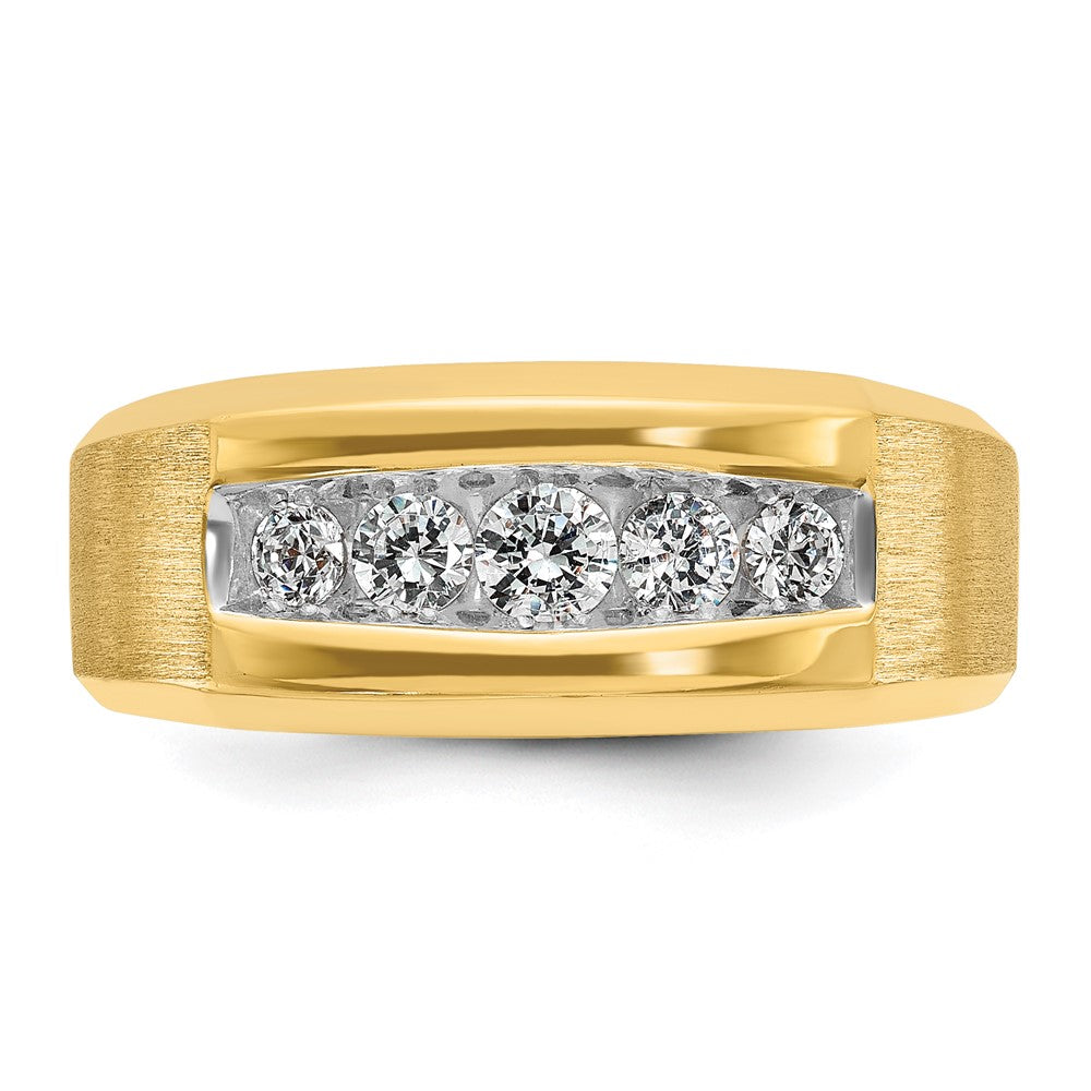 IBGoodman Men's Polished and Satin 5-Stone 1/2 Carat AA Quality Diamond Ring - WBC
