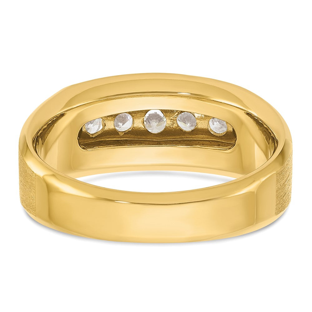 IBGoodman Men's Polished and Satin 5-Stone 1/2 Carat AA Quality Diamond Ring - WBC