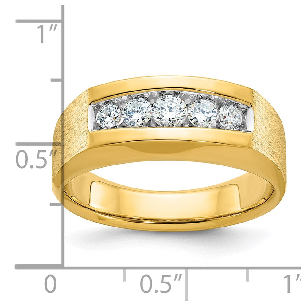 IBGoodman Men's Polished and Satin 5-Stone 1/2 Carat AA Quality Diamond Ring - WBC