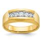 IBGoodman Men's Polished and Satin 5-Stone 1/2 Carat AA Quality Diamond Ring - WBC
