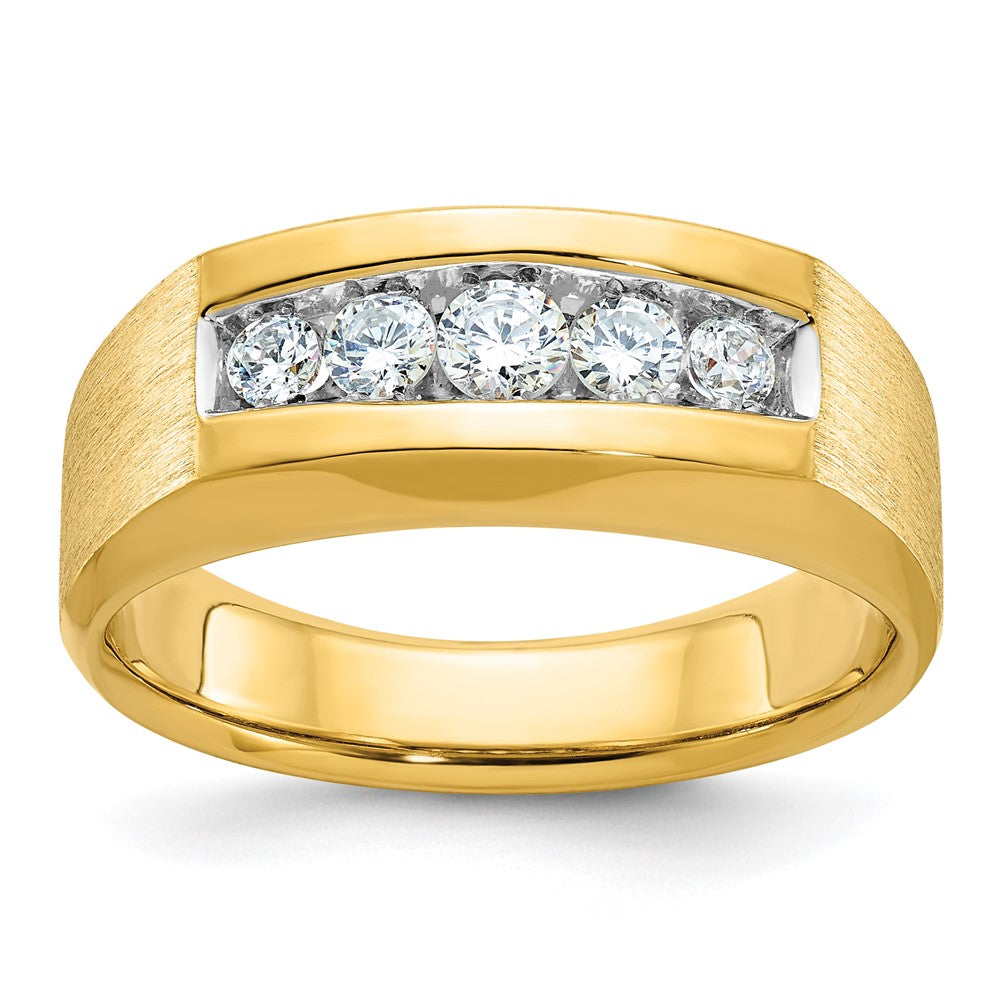 IBGoodman Men's Polished and Satin 5-Stone 1/2 Carat AA Quality Diamond Ring - WBC