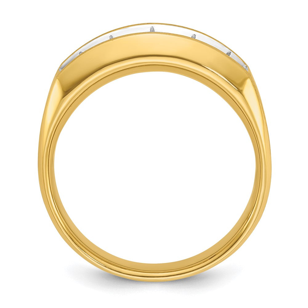 IBGoodman Men's Polished and Satin 5-Stone 1 Carat AA Quality Diamond Ring - WBC