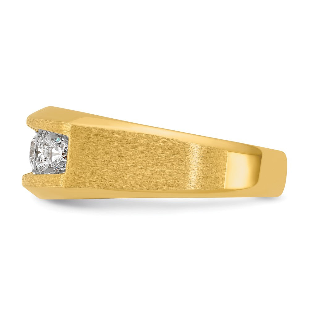 IBGoodman Men's Polished and Satin 5-Stone 1 Carat AA Quality Diamond Ring - WBC