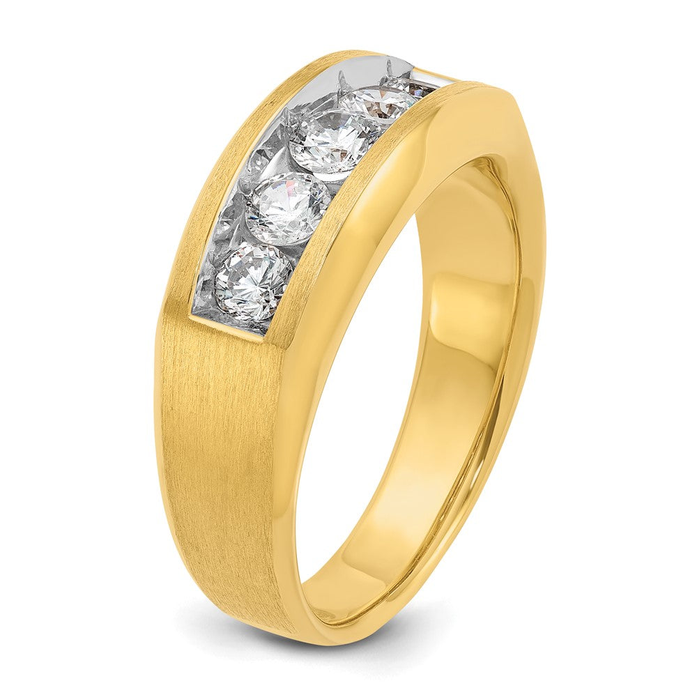 IBGoodman Men's Polished and Satin 5-Stone 1 Carat AA Quality Diamond Ring - WBC