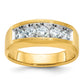 IBGoodman Men's Polished and Satin 5-Stone 1 Carat AA Quality Diamond Ring - WBC