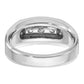 IBGoodman Men's Polished Satin and Grooved 3-Stone 1/2 Carat AA Quality Diamond Ring - WBC