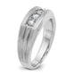 IBGoodman Men's Polished Satin and Grooved 3-Stone 1/2 Carat AA Quality Diamond Ring - WBC
